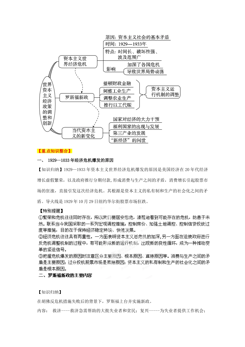 2013年高考历史二轮复习精品资料 专题13 世界资本主义经济政策的调整和创新教学案（教师版）_第2页