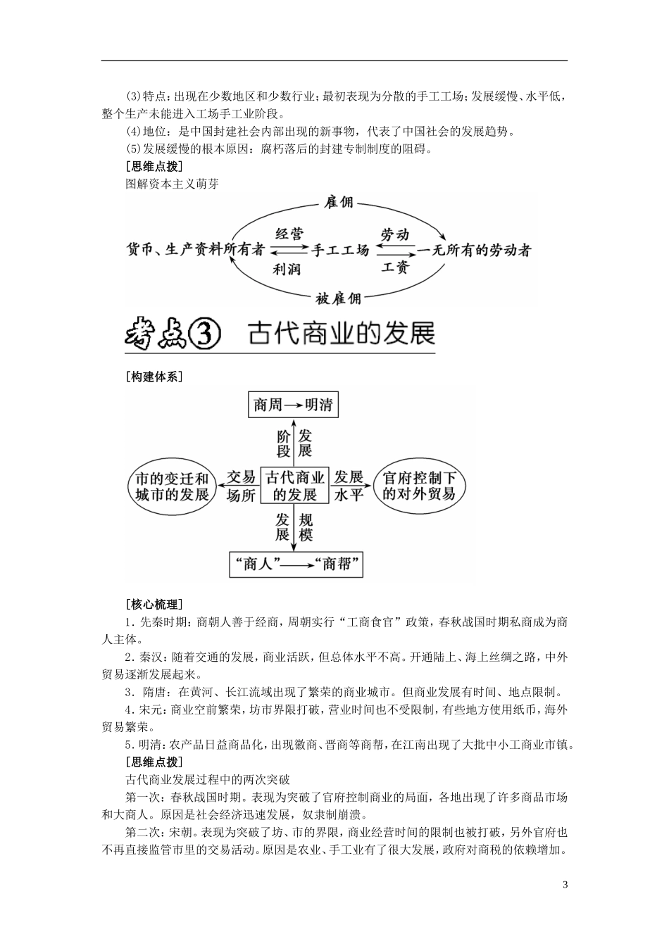 2013年高考历史二轮专题复习讲义 第02讲 古代中国的经济_第3页