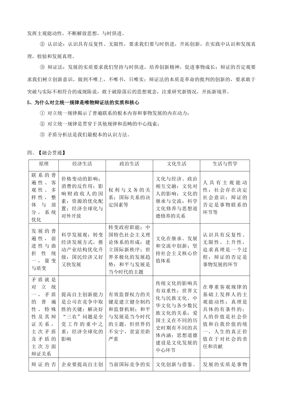 2013年高考政治 热点知识专题复习 辩证法学案 新人教版_第3页