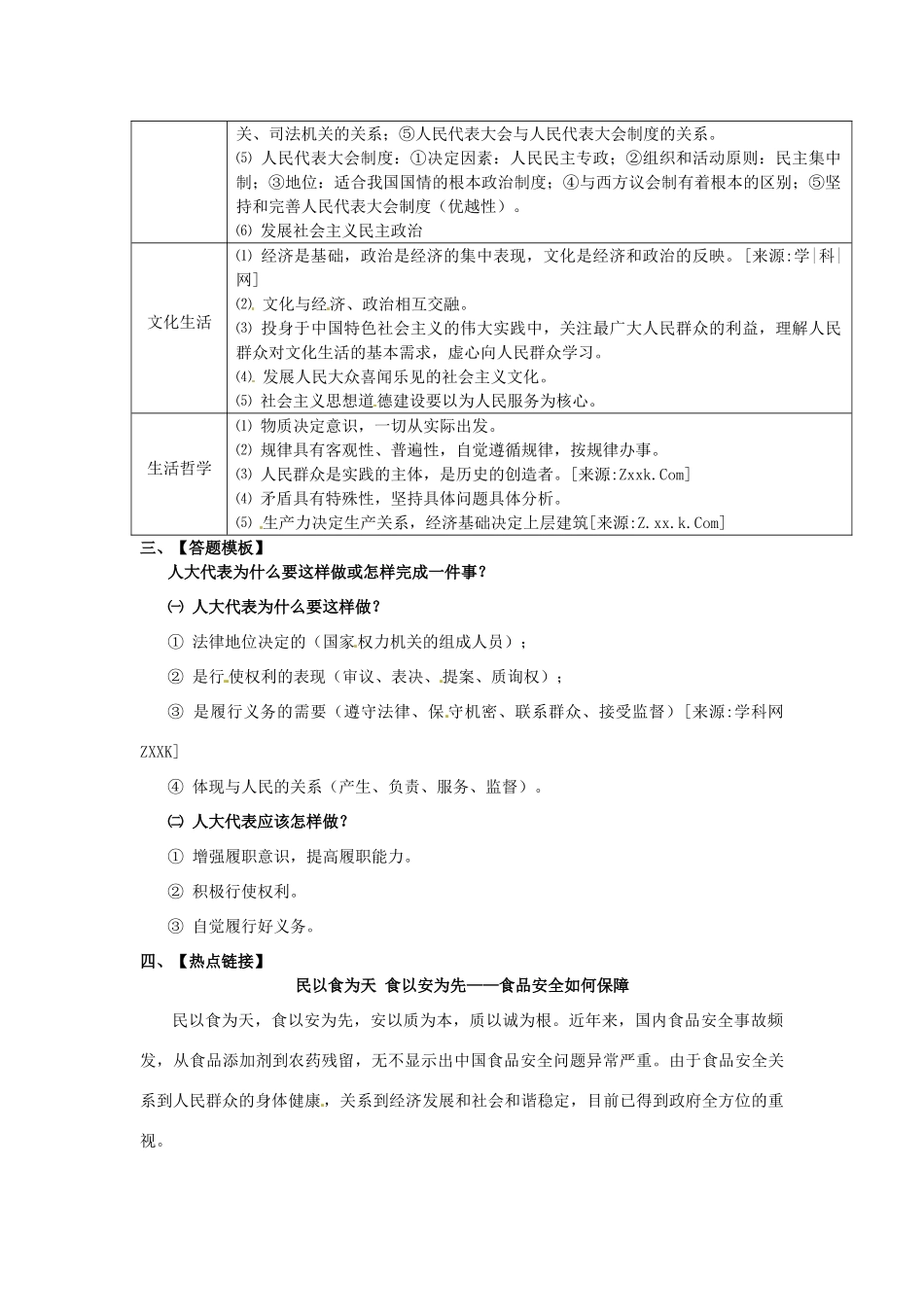 2013年高考政治 热点知识专题复习 人大学案 新人教版_第2页