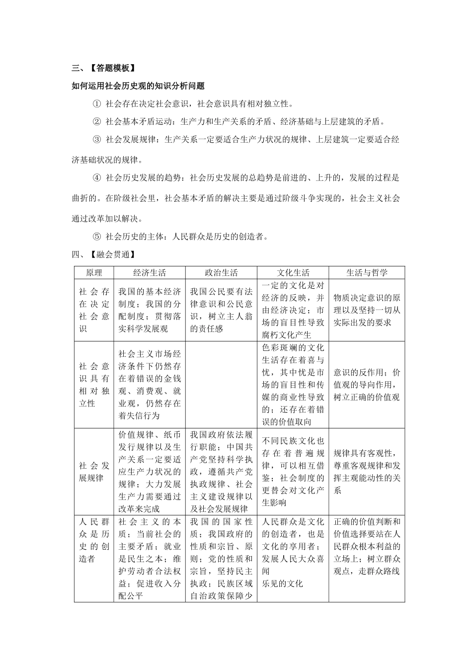 2013年高考政治 热点知识专题复习 社会历史观学案 新人教版_第2页