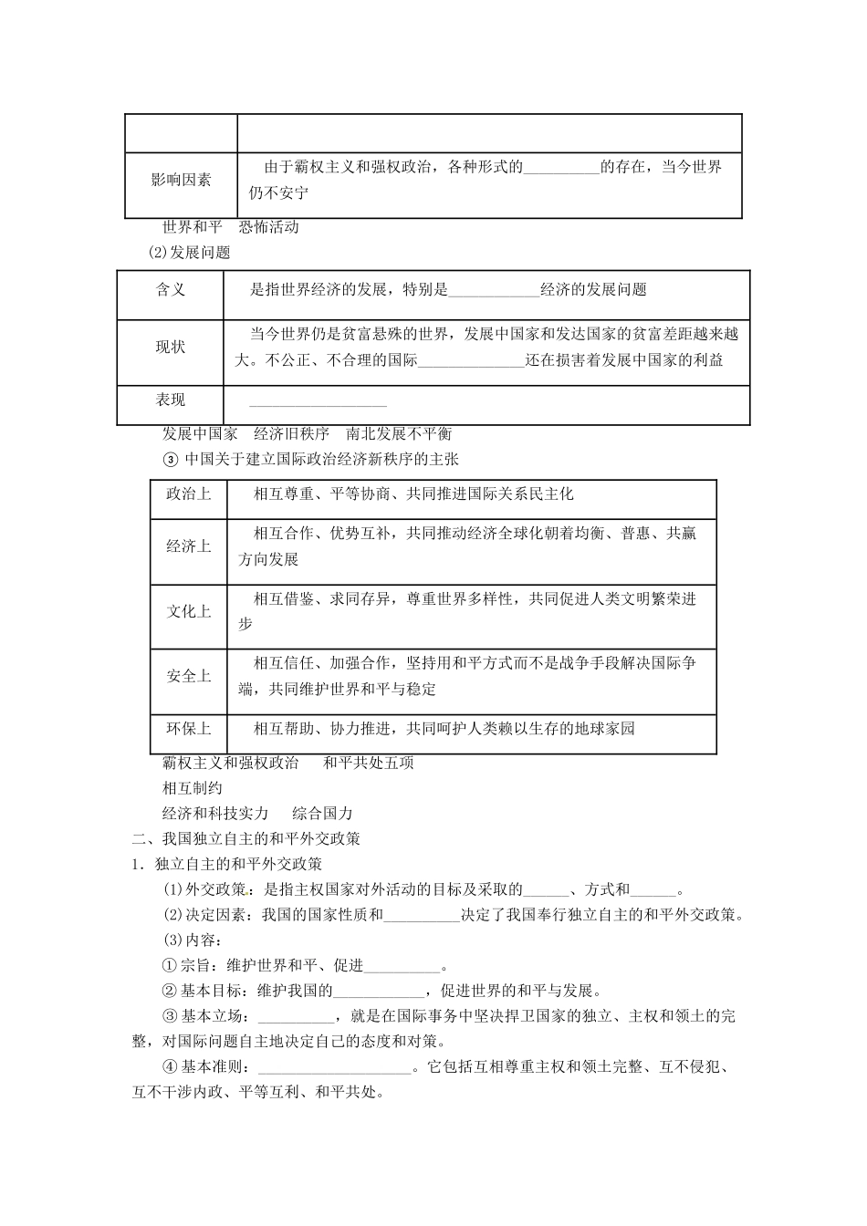 2013年高考政治一轮复习精品学案 专题20 维护世界和平 促进共同发展（教师版）_第2页