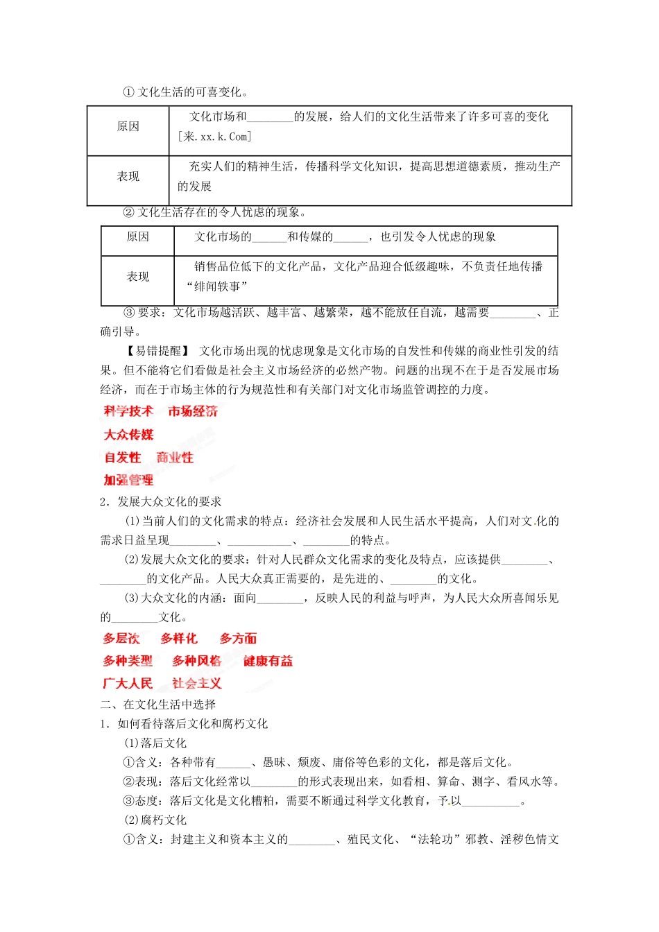 2013年高考政治一轮复习精品学案 专题28 走进文化生活（教师版）_第2页