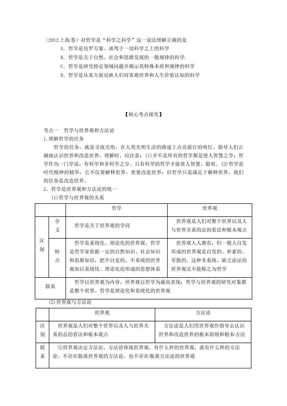 2013年高考政治一轮复习精品学案 专题31 美好生活的向导（学生版）_第3页