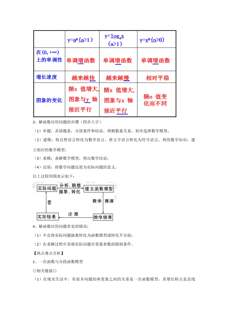 2013版高考数学一轮复习 2.10函数模型及其应用精品学案 _第3页