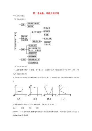 2013版高考数学一轮复习 第二章函数、导数及其应用（单元总结与测试）精品学案 新人教A版