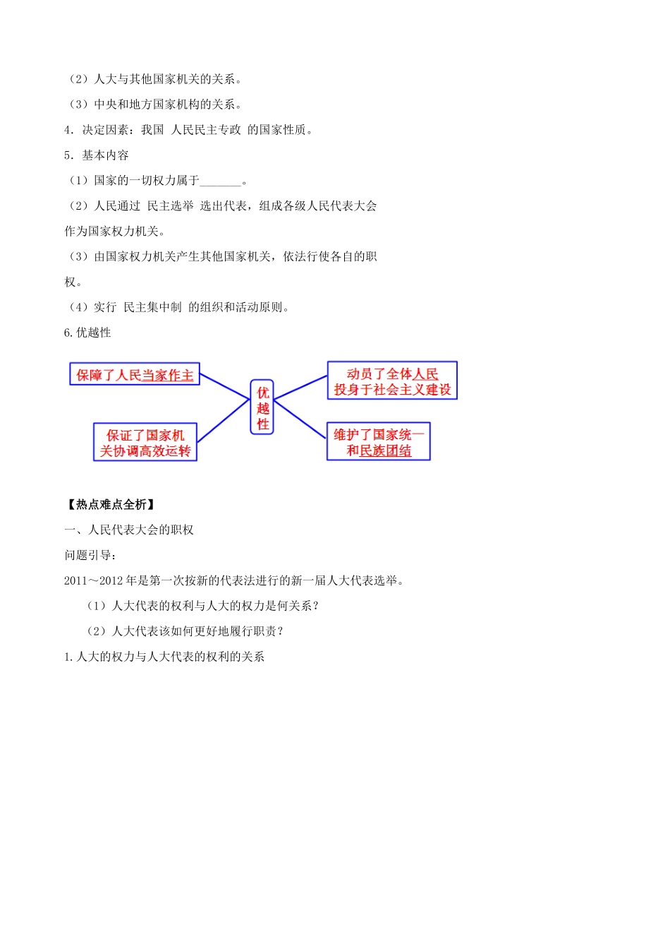 2013版高中政治一轮精品复习 3.5 我国的人民代表大会制度学案 新人教版必修2_第2页