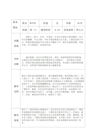 56心理健康辅导个体记录