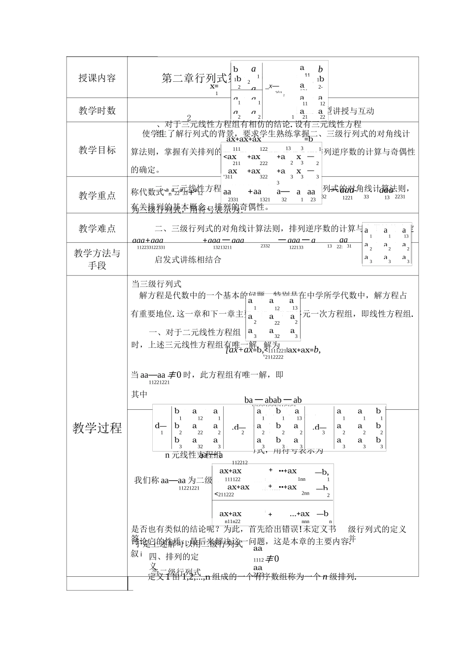 高等代数教案 北大版 第二章_第1页