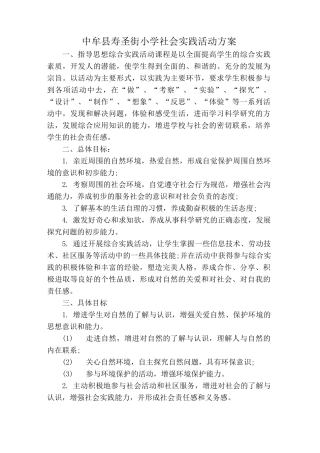 小学社会实践活动方案