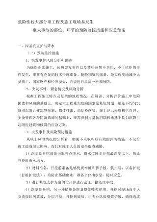 监控措施和应急预案