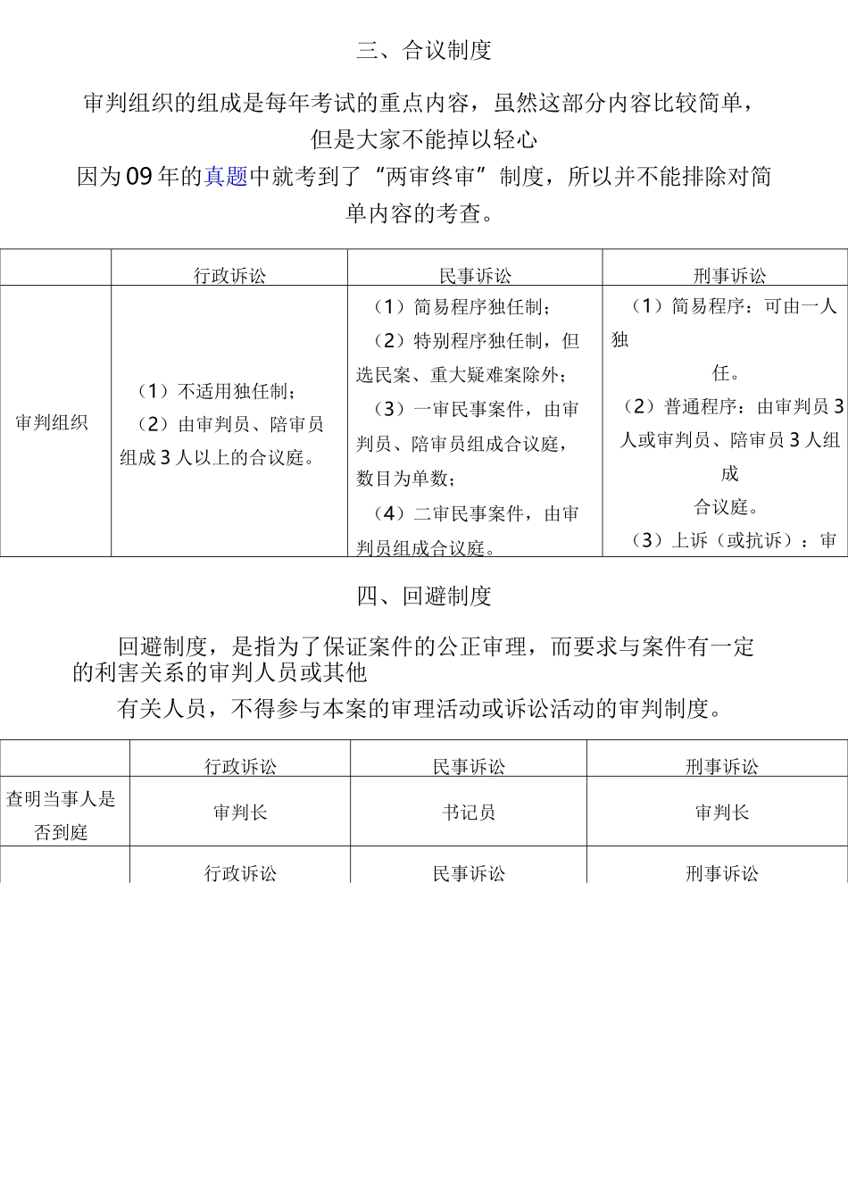 三大诉讼法知识比较介绍_第3页