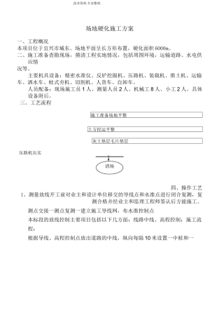 场地硬化施工方案说明