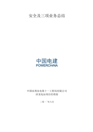 三项业务工作总结