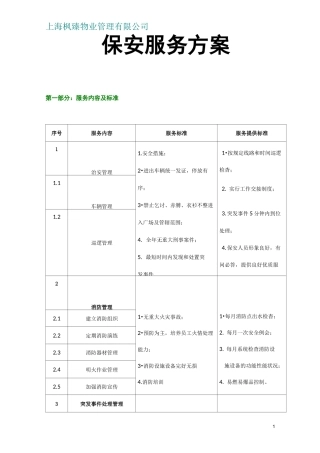 保安服务标准