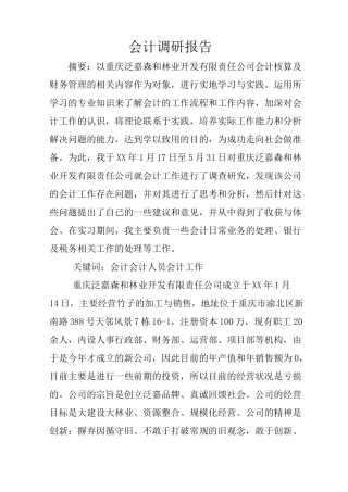 会计调研报告