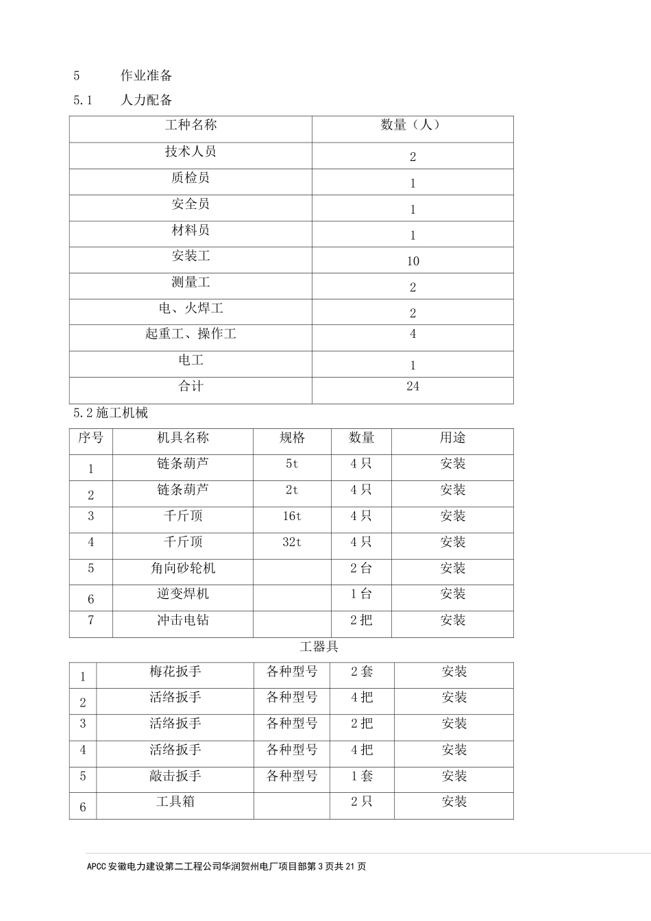 附属机械及辅助设备安装作业指导书_第3页