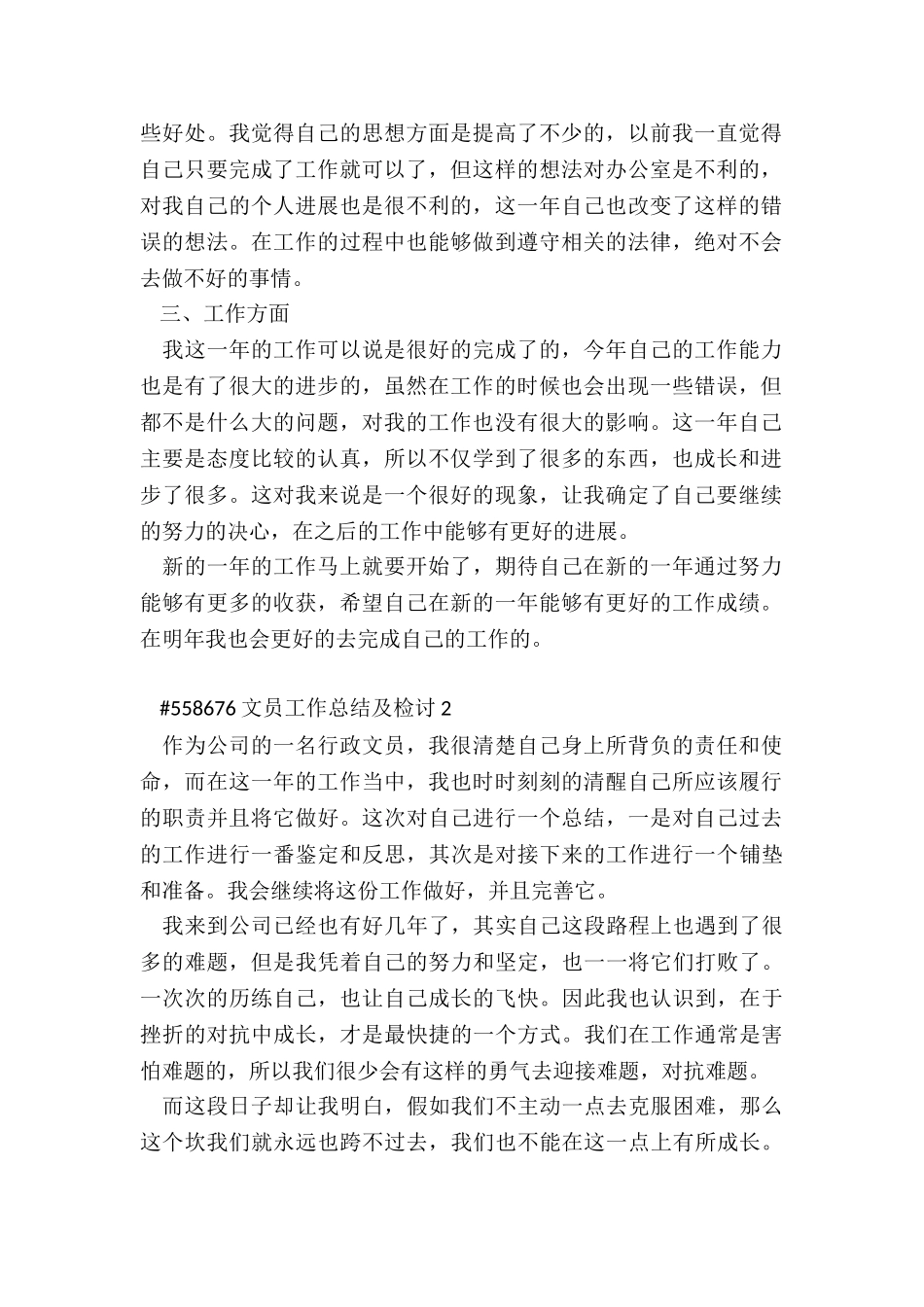 文员工作总结报告及检讨5篇_第2页