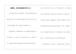 新课改：语文课该教给学生什么？-