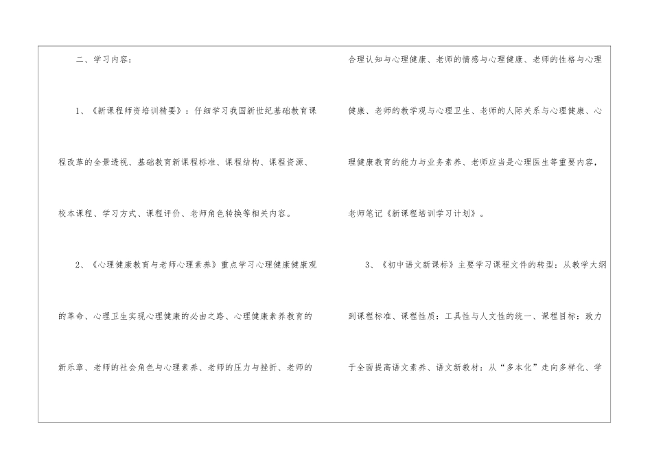 新课程培训精品学习计划-学习计划_第2页