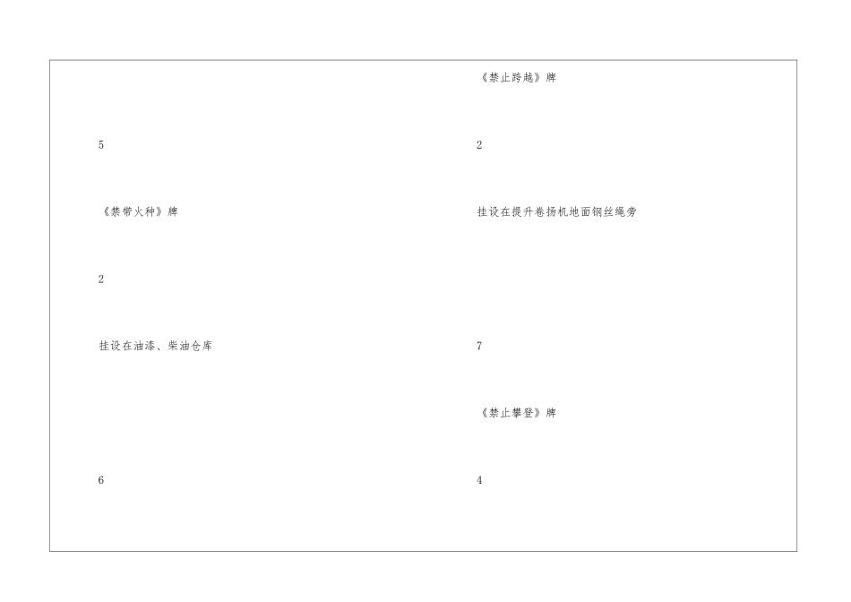施工现场安全标志牌一览表_第3页