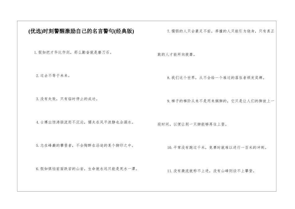 时刻警醒激励自己的名言警句_第1页