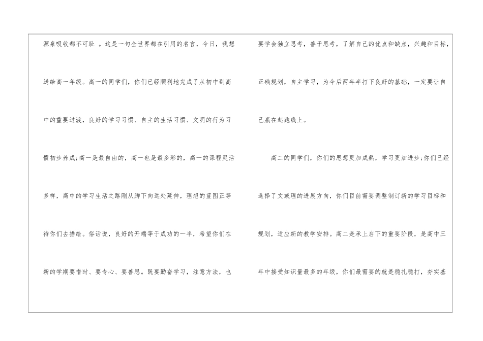 春季高中生开学演讲稿_第2页