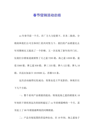 春节促销活动总结