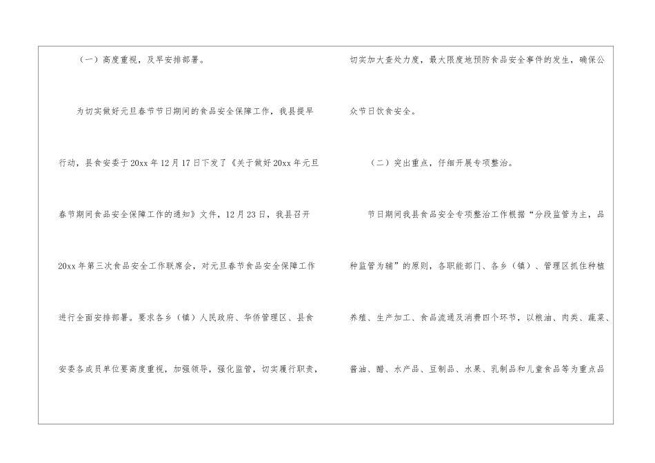 春节期间食品安全工作总结15篇_第2页
