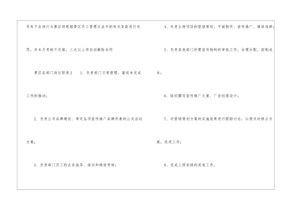 景区各部门岗位职责_第3页