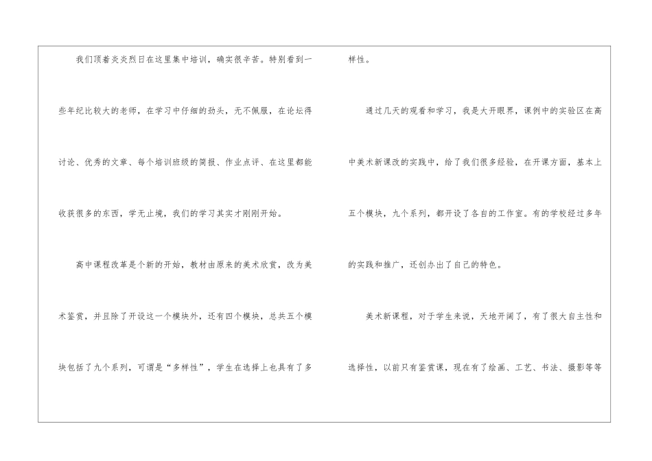 普通高中美术新课程培训总结_第2页