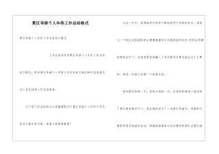 景区导游个人年终工作总结格式