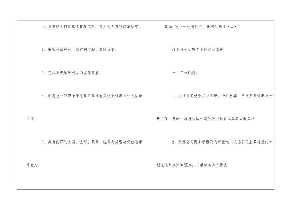 智慧物业服务分公司工程领班职位描述--_第2页
