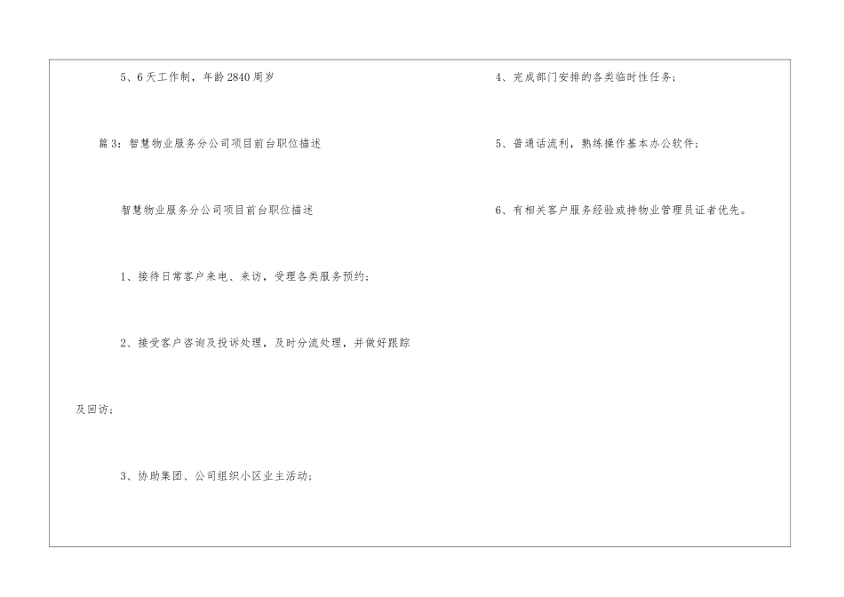 智慧物业服务分公司物业项目经理职位描述--_第3页