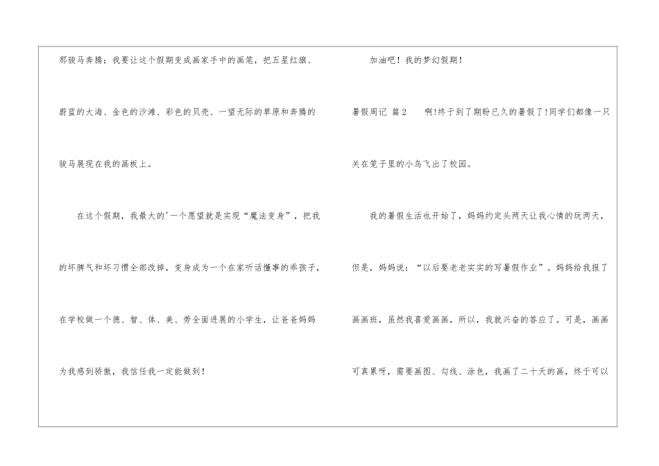 暑假周记模板6篇_第2页