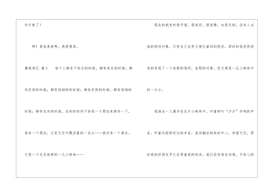 暑假周记模板六篇_第3页