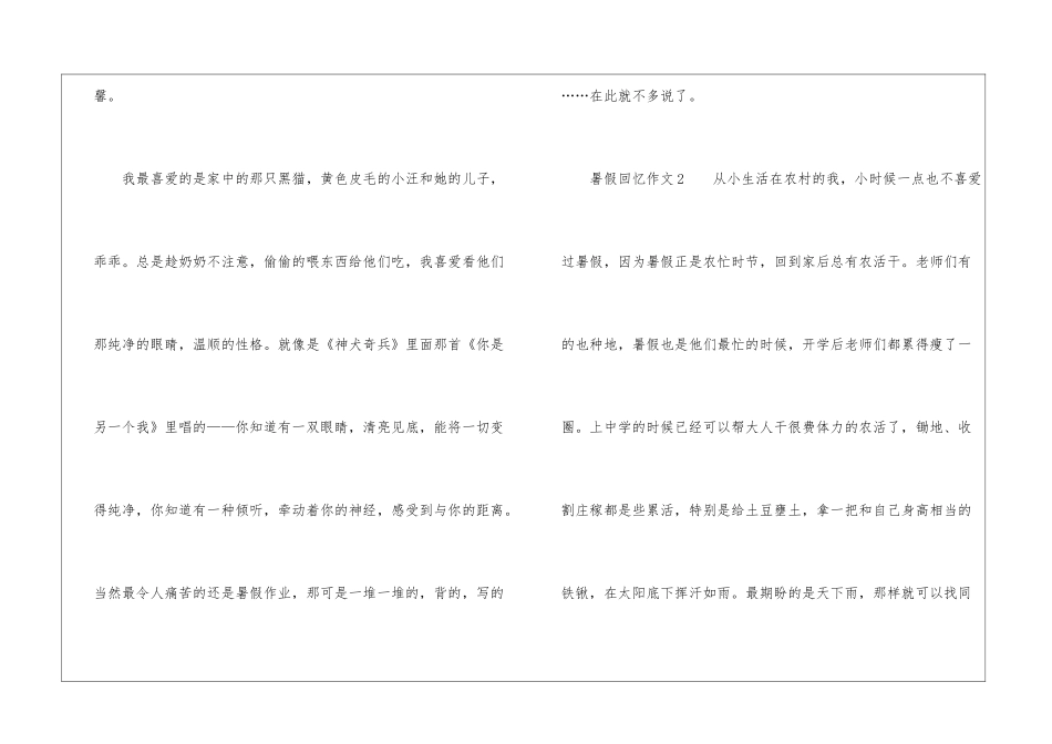 暑假回忆作文_第3页