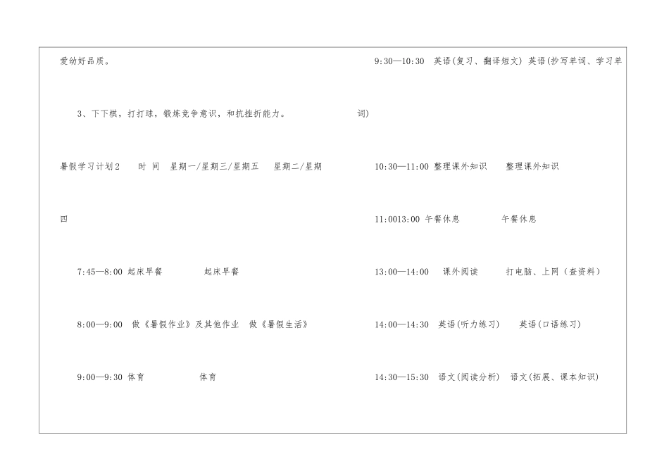 暑假学习计划(汇编15篇)_第3页