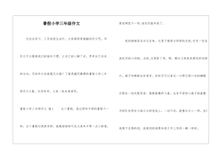 暑假小学三年级作文