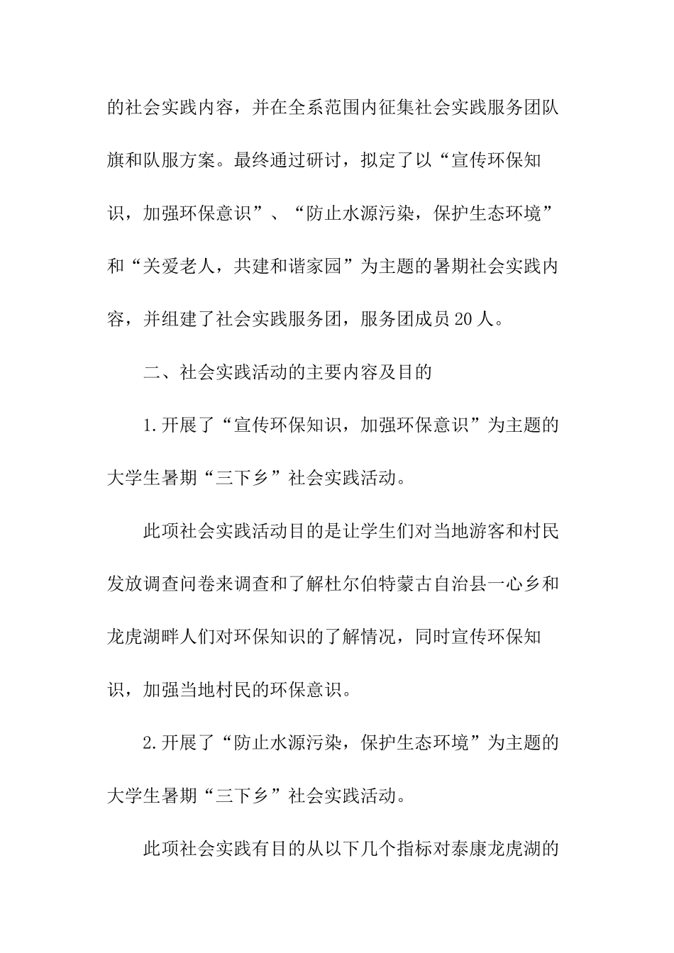 暑假实践活动的总结模板_第2页