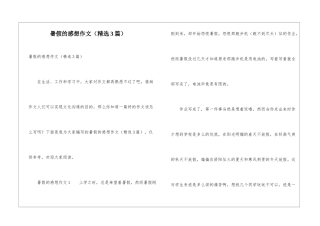 暑假的感想作文