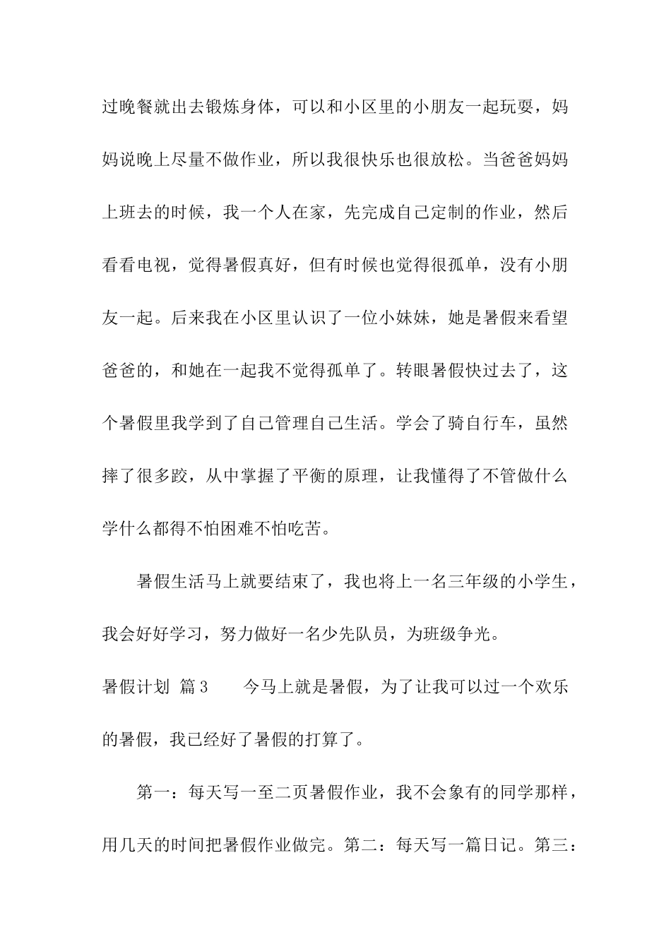 暑假计划模板合集四篇_第3页