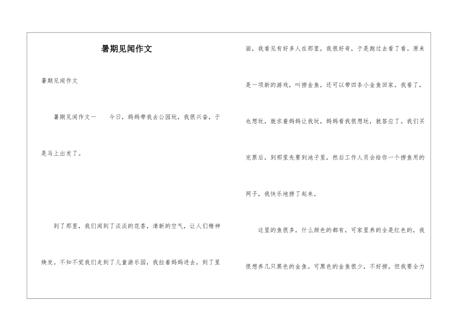 暑期见闻作文_第1页