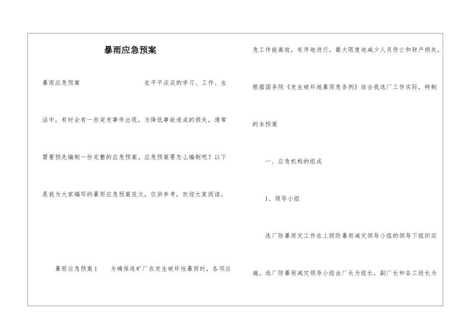 暴雨应急预案_第1页