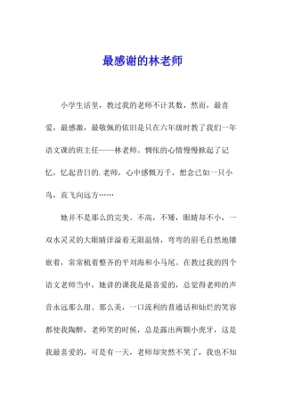 最感谢的林老师