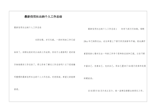 最新信用社出纳个人工作总结