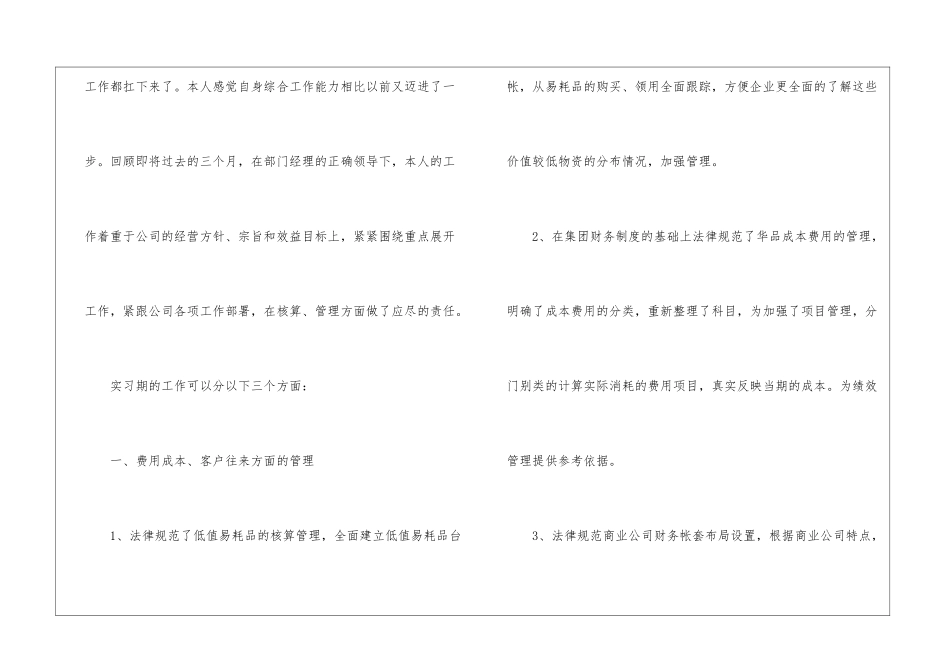 最新公司财务试用期工作总结_第2页