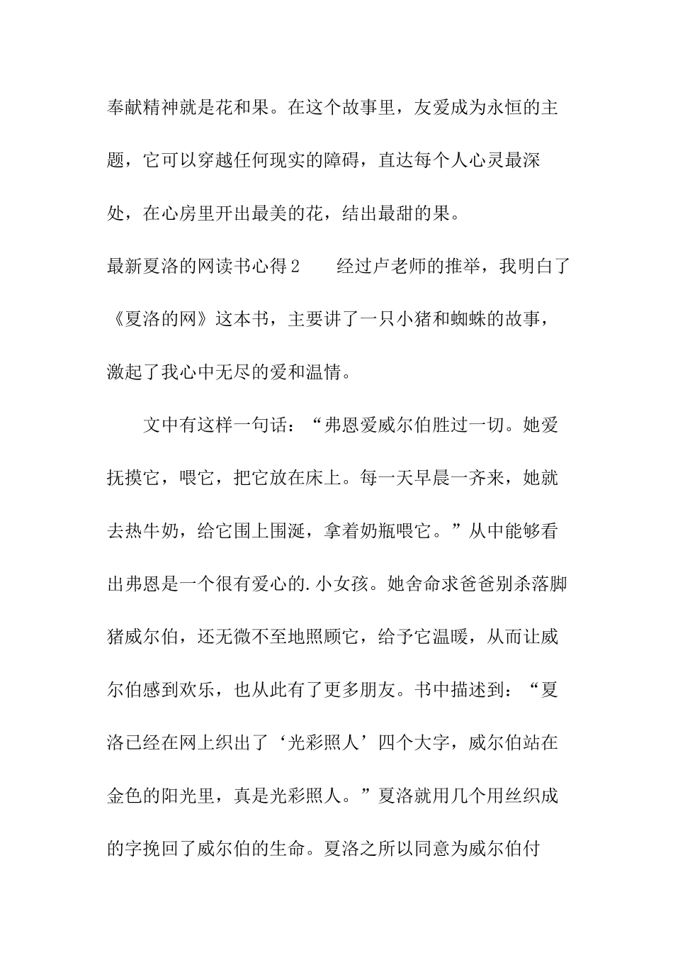 最新夏洛的网读书心得_第3页