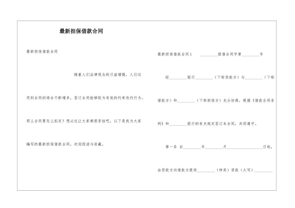 最新担保借款合同_第1页