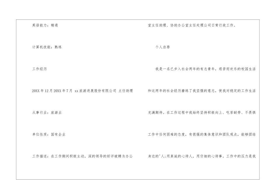 最新旅游管理专业个人简历模板_第3页